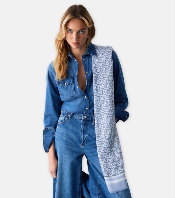 Estola Liu Jo Logotipo Azul...